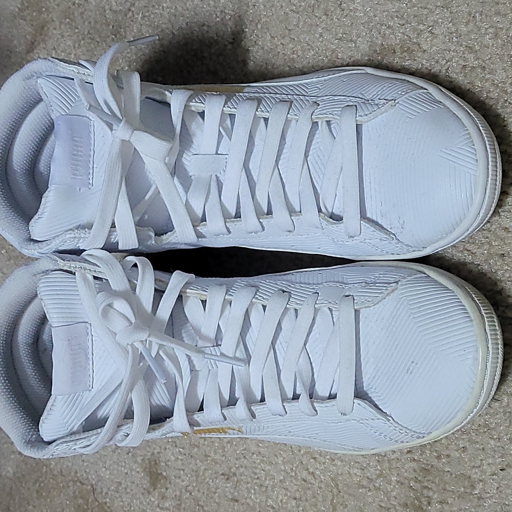 Women's High Top Puma, White, Size 8